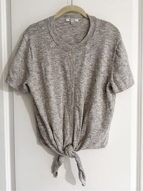 Madewell Heathered Knit Tie Front Tee NWOT Sz L